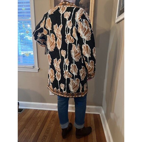 NWT Vertigo Paris Cardigan Floral Intarsia Sweater Women’s Small BOHO Cottage - Picture 11 of 11